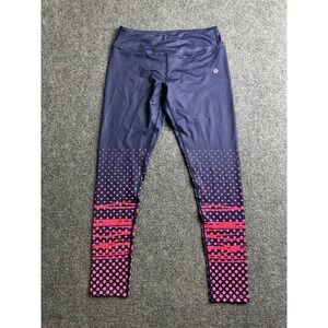 Girls Lululemon High Rise Crop Leggings Navy Pink, Size Youth XL